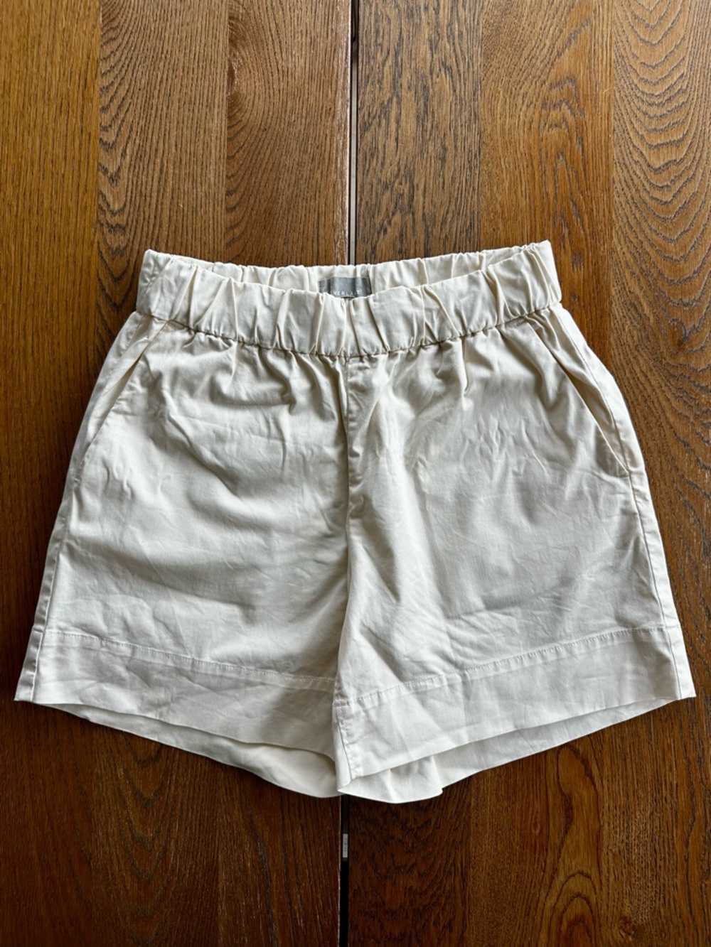 Everlane The Easy Short Pull-On Cotton Shorts Elastic Waist Cream Size 4 Women's - Picture 2 of 11